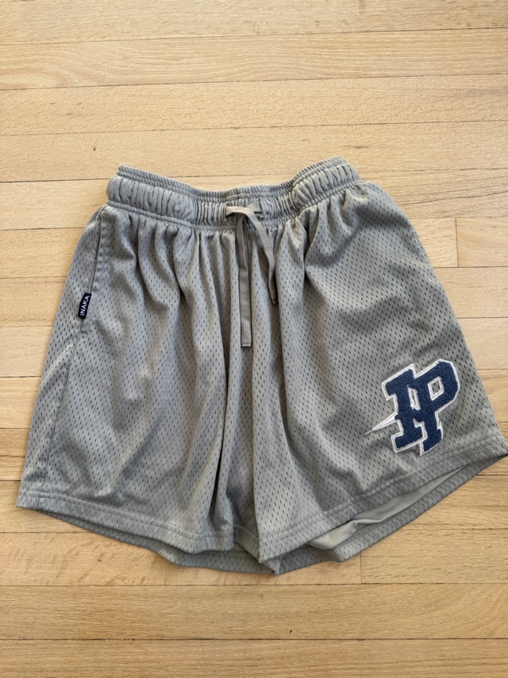 EUC Inaka Power Classic Mesh Athletic Shorts with Navy 'IP' Patch, L